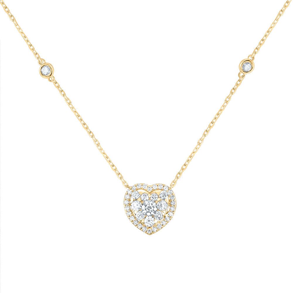 3/4CTW-DIA ANA M FASHION HEART NECKLACE(18 INCH)