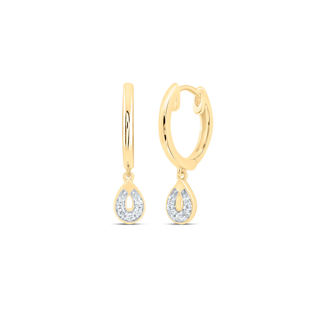 1/12CTW-DIA NK PEAR DANGLING HOOPS EARRING