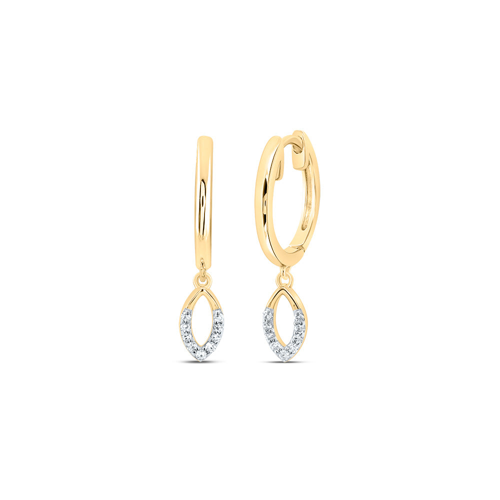1/12CTW-DIA NK MARQUISE DANGLING HOOPS EARRING