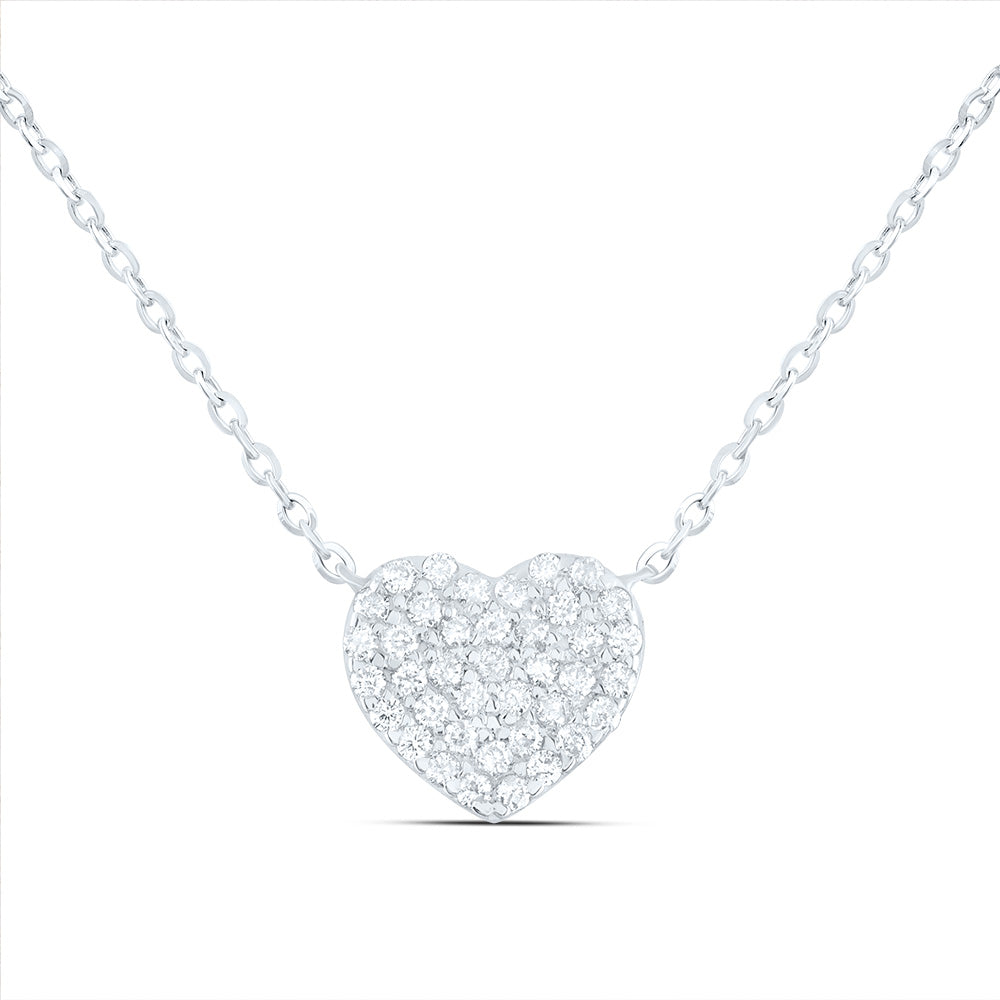 1/4CTW-DIA CN FASHION HEART NECKLACE (18 INCH)