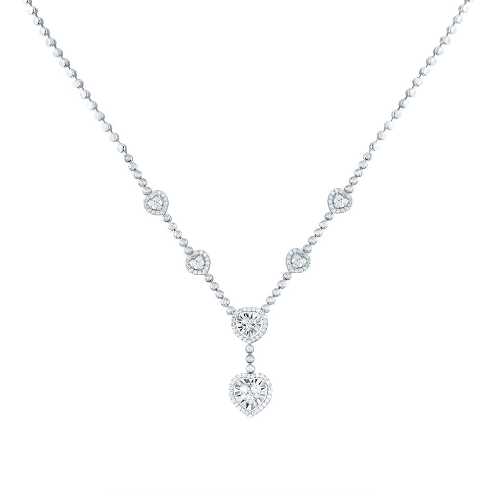 1 1/5CTW-DIA CN FASHION HEART NECKLACE (18 INCH)