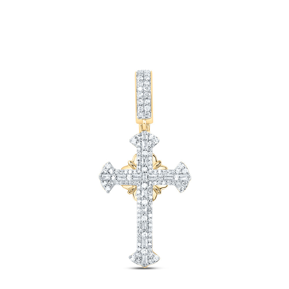 1/2 CTW-P1 DIA CROSS MENS CHARM