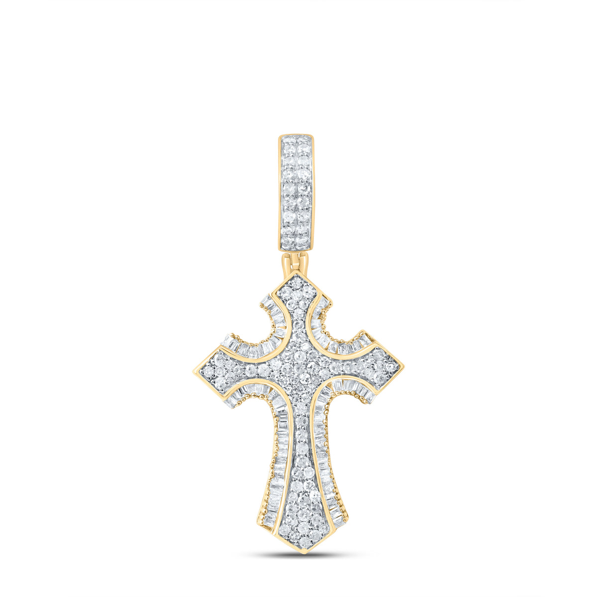 5/8-CTW-P1 DIA CROSS MENS CHARM