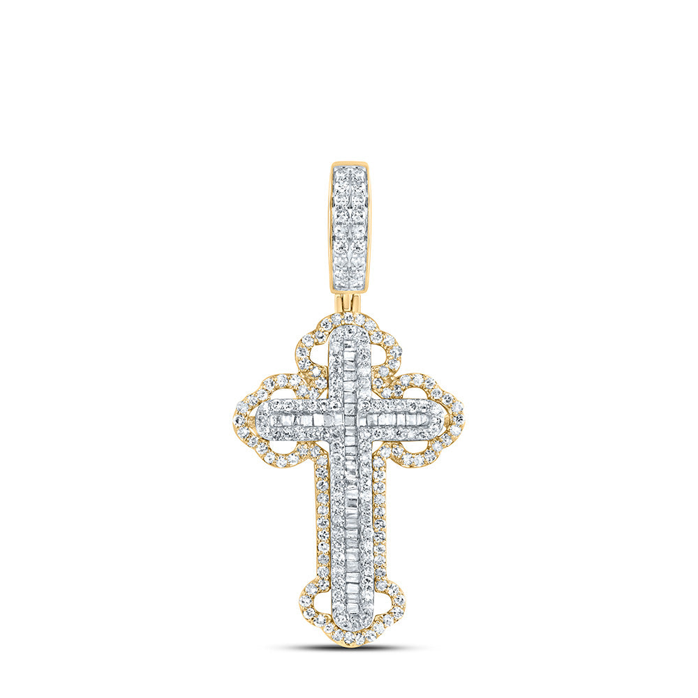 3/4 CTW-P1 DIA CROSS MENS CHARM