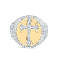 Load image into Gallery viewer, 1 7/8CTW-DIA NK CROME CROSS MENS RING
