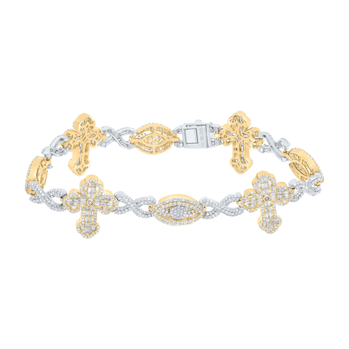 5 3/8CTW-DIA NK CROSS INFINITY MENS BRACELET (8 INCH)