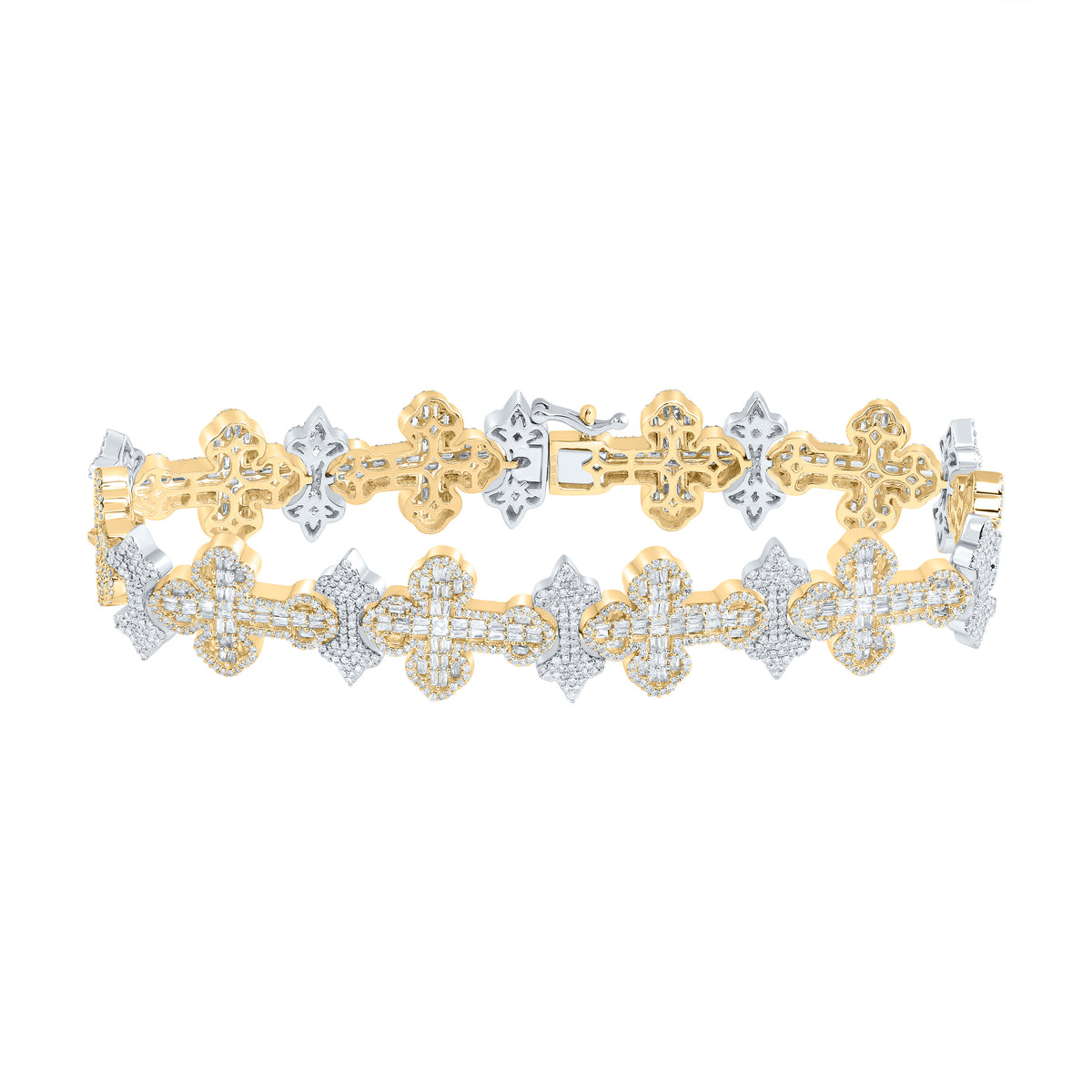 6 CTW-DIA NK CROSS MENS BRACELET (8 INCH)