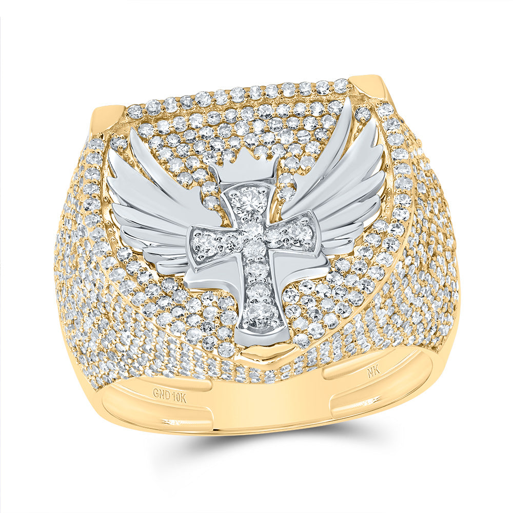 2 1/5CTW-DIA NK CROSS MENS RING