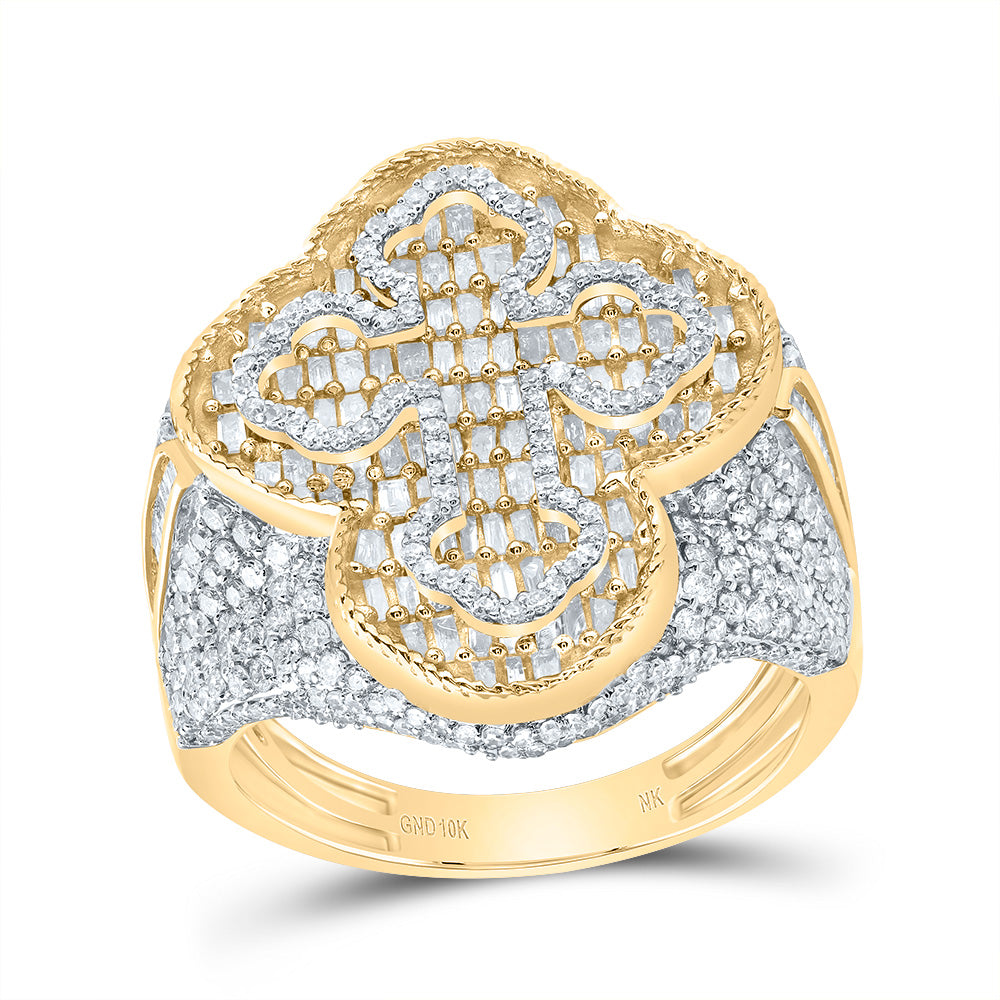 2 5/8CTW-DIA NK CROSS MENS RING