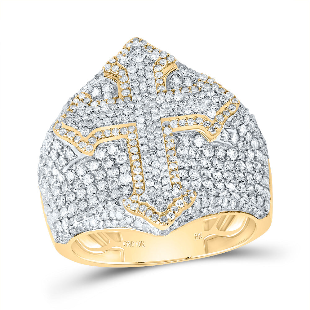 2 1/2CTW-DIA NK CROSS MENS RING