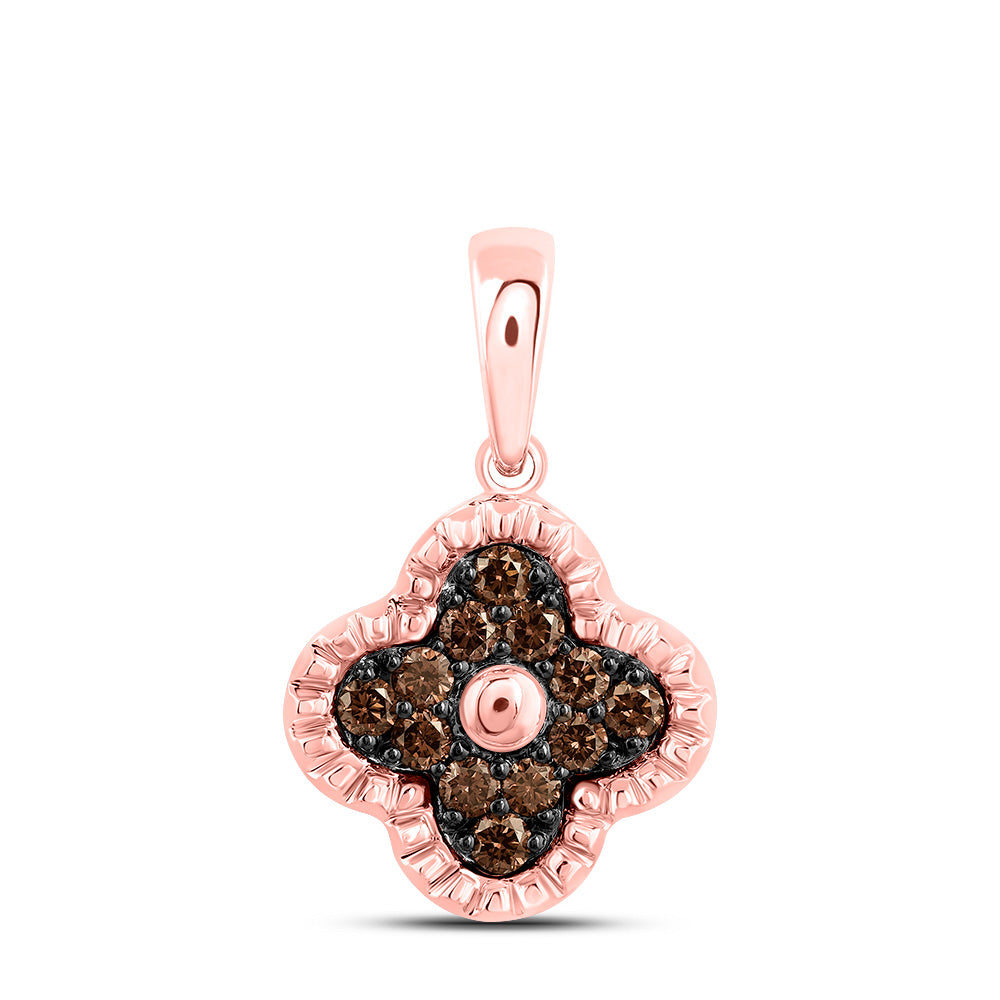 1/5CTW-DIA COGNAC NATURAL GIFT CLOVER PENDANT