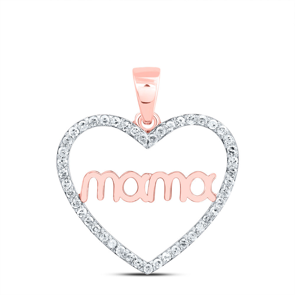 1/5CTW-DIA P1 GIFT "mama" HEART PENDANT