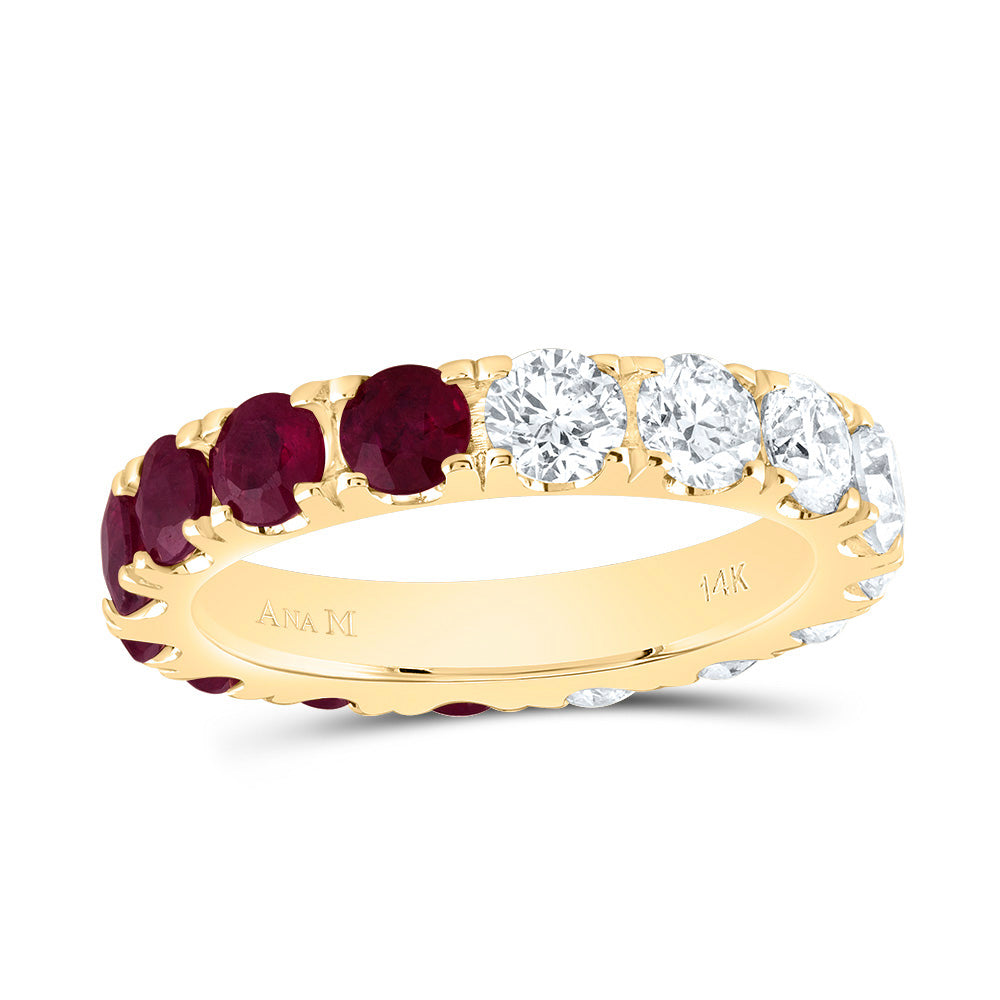 2CTW-DIA ANA M 1 7/8CTW-RD-RU NAT GEM RING