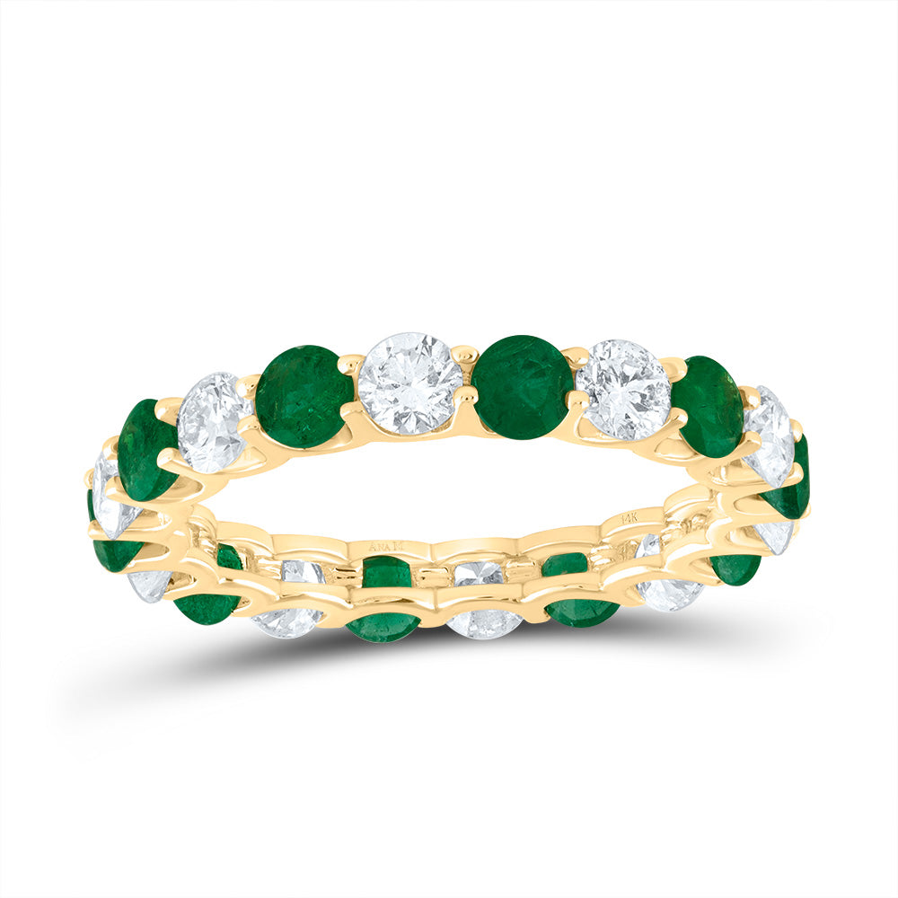 1 1/2CTW-DIA ANA M 1 3/8CTW-RD-EM NAT GEM RING
