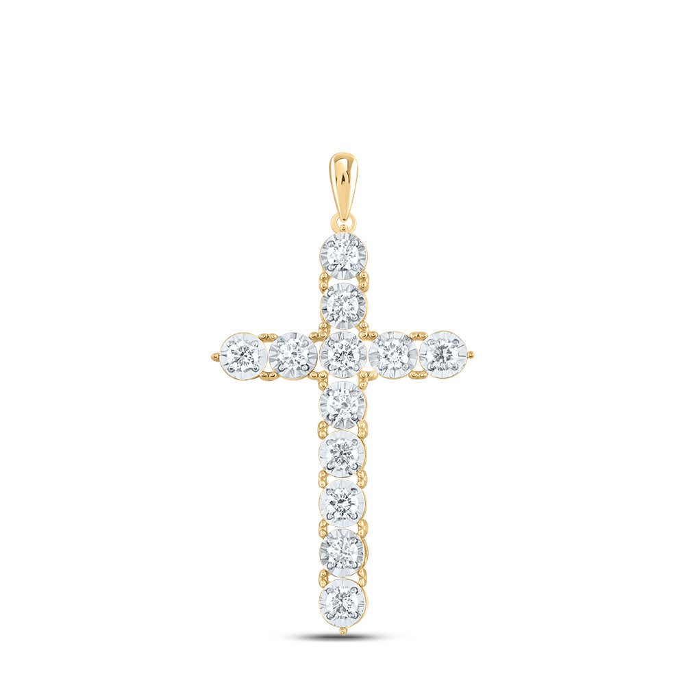 1CTW-DIA ANA M FASHION CROSS PENDANT
