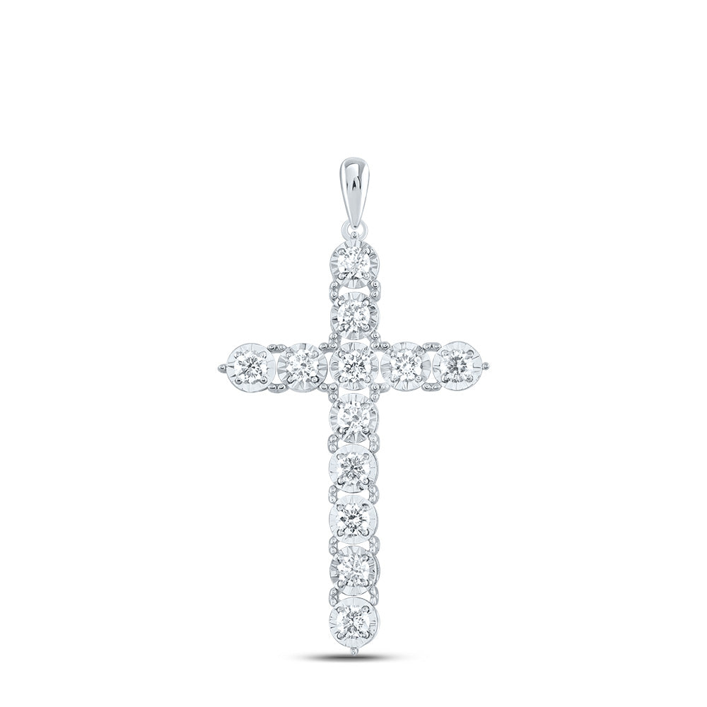 1CTW-DIA ANA M FASHION CROSS PENDANT