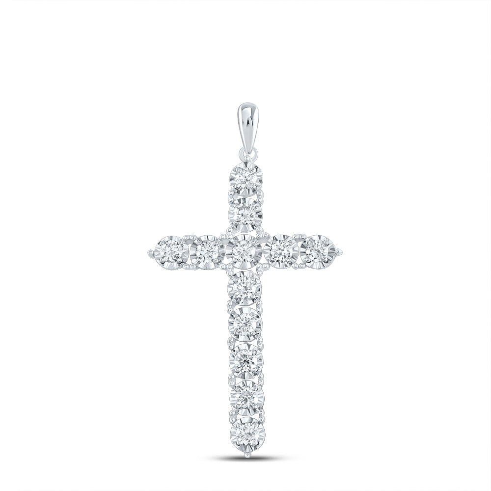 3/4CTW-DIA ANA M FASHION CROSS PENDANT