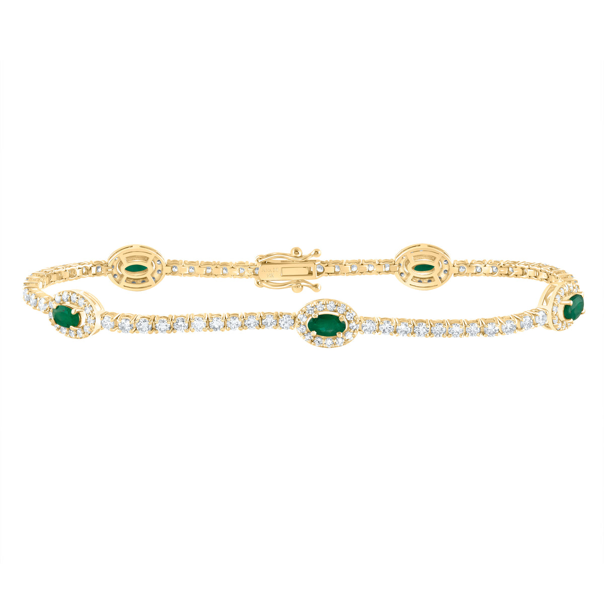2 1/3CTW-DIA ANA M 1CTW OV-EM NAT GEM FASHION BRACELET (7 INCH)