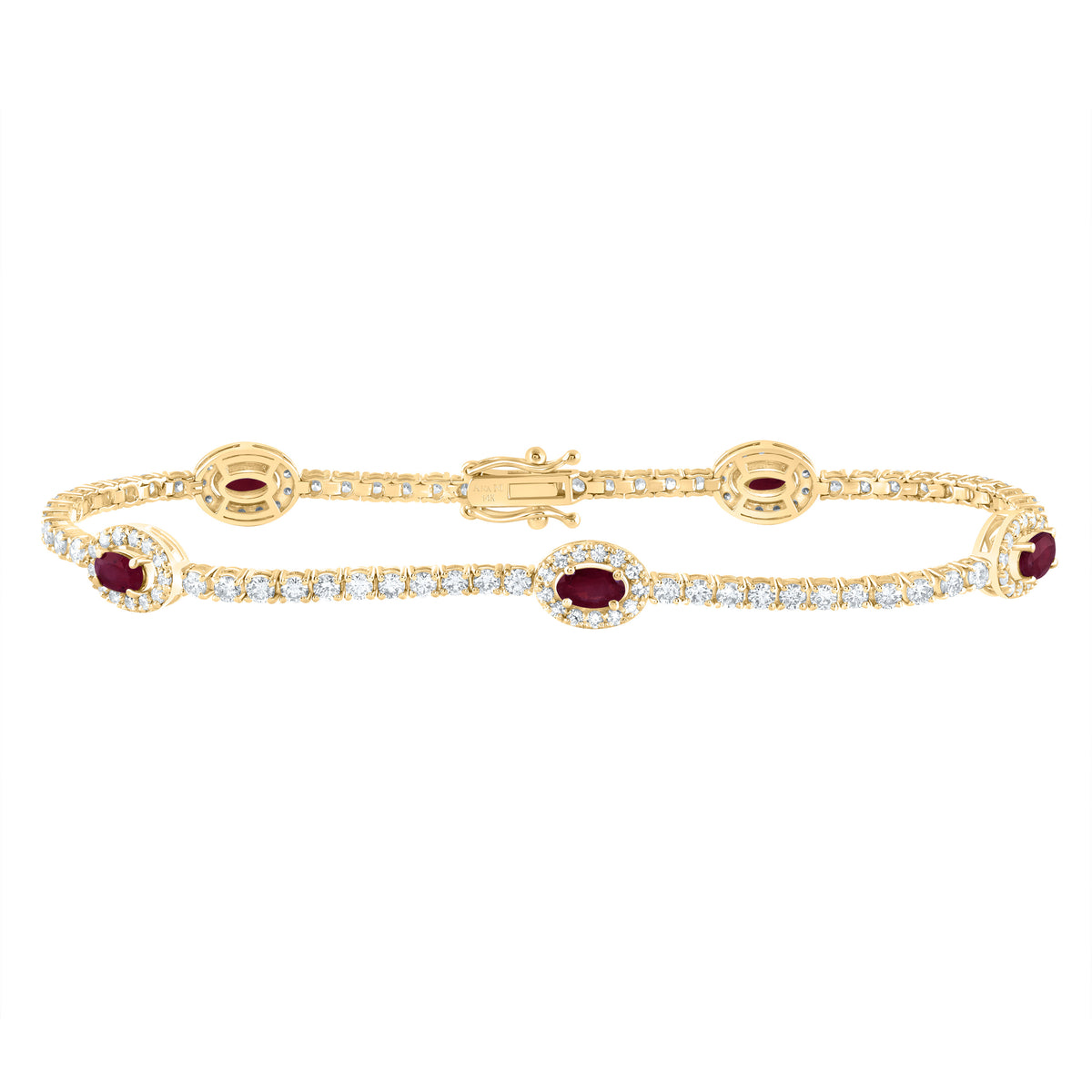 2 1/3CTW-DIA ANA M 1 1/2CTW OV-RU NAT GEM FASHION BRACELET (7 INCH)