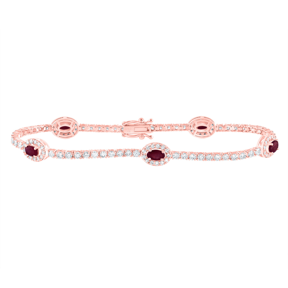 2 1/3CTW-DIA ANA M 1 1/2CTW OV-RU NAT GEM FASHION BRACELET (7 INCH)