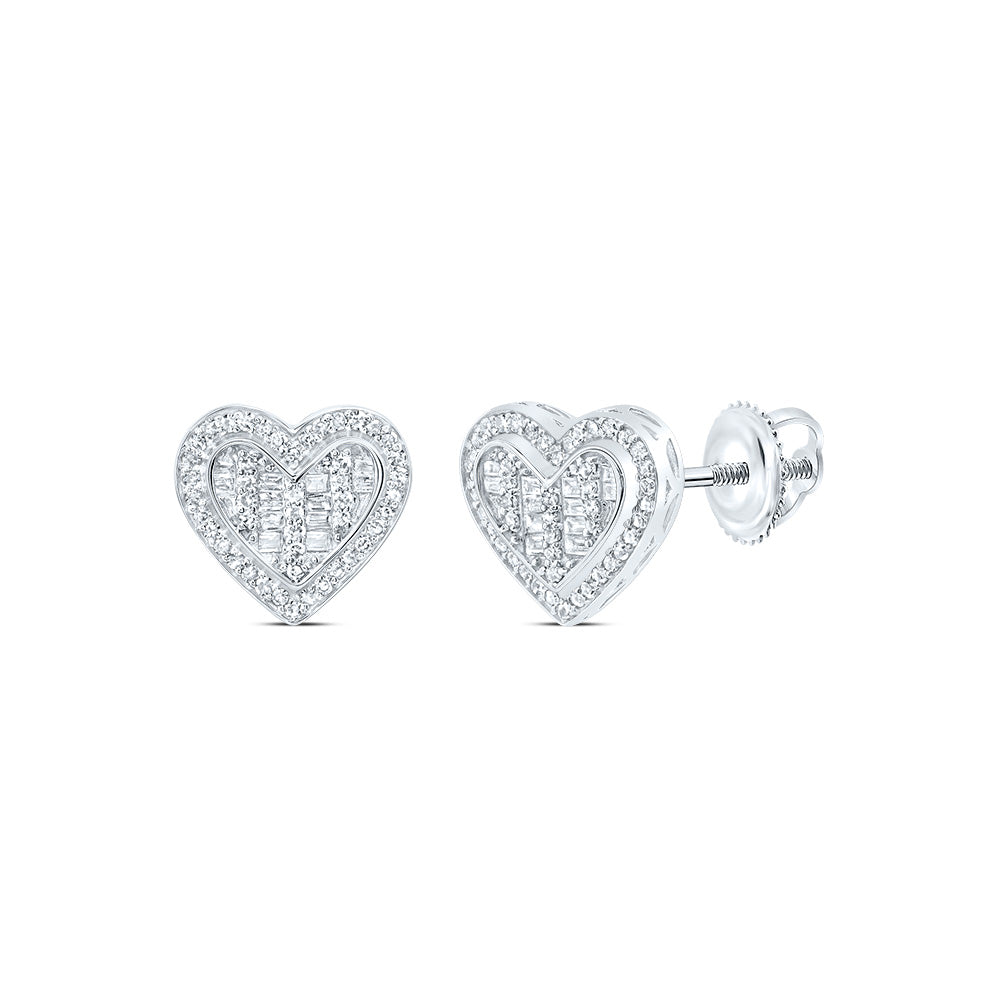 3/8CTW-DIA NK FASHION HEART STUD EARRING