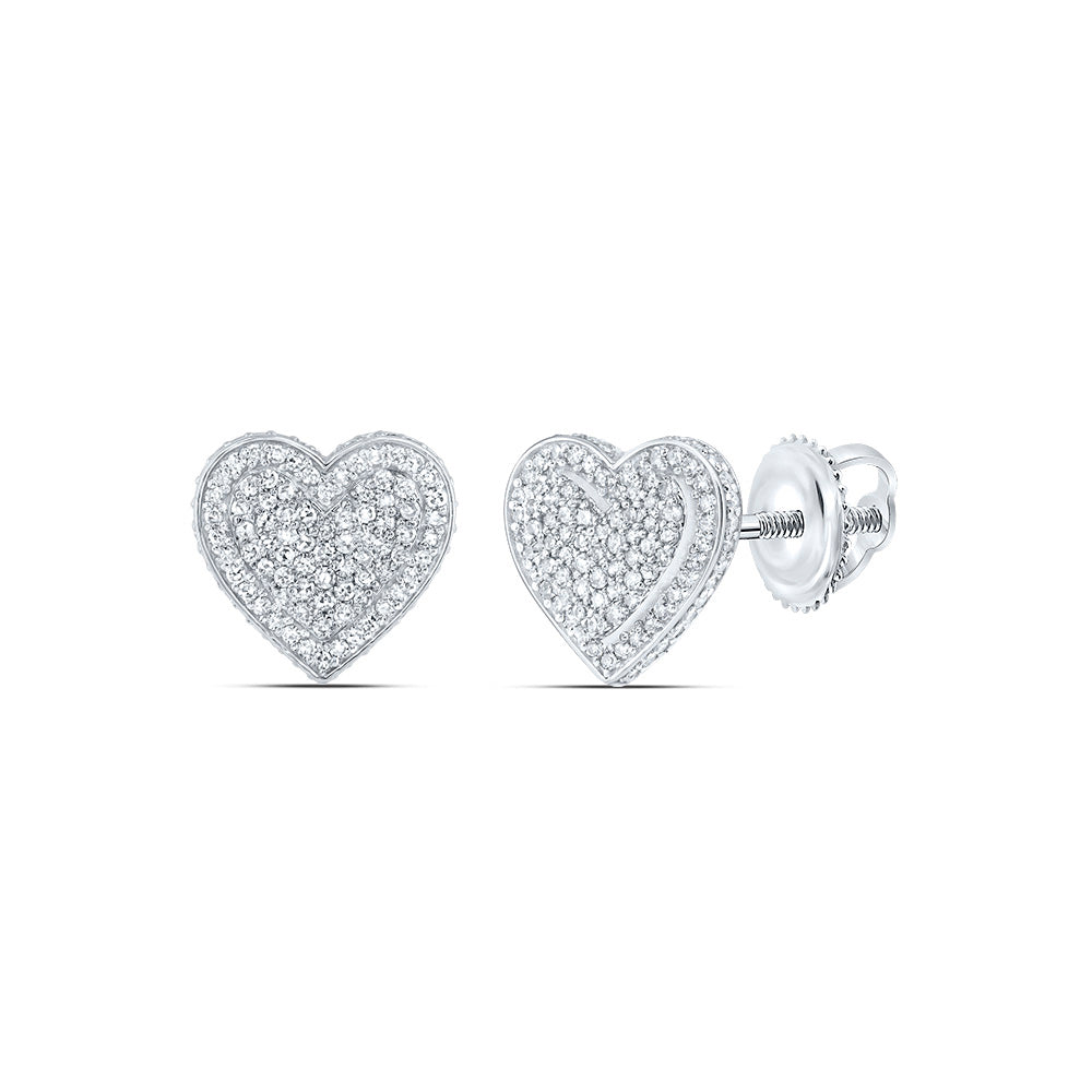 3/4CTW-DIA NK FASHION HEART STUD EARRING