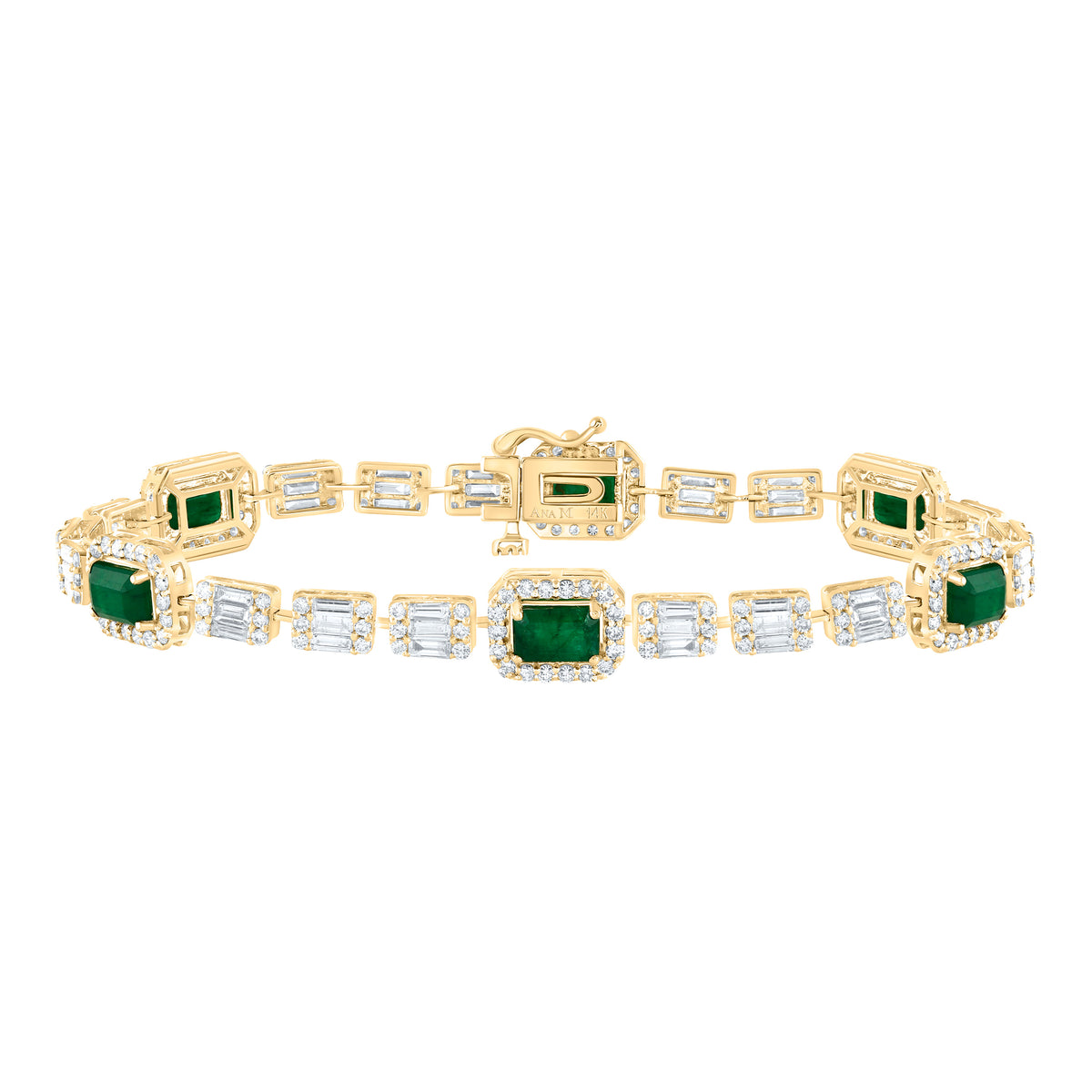 3CTW-DIA ANA M 3 5/8CTW EM-EM NAT GEM FASHION BRACELET (7 INCH)