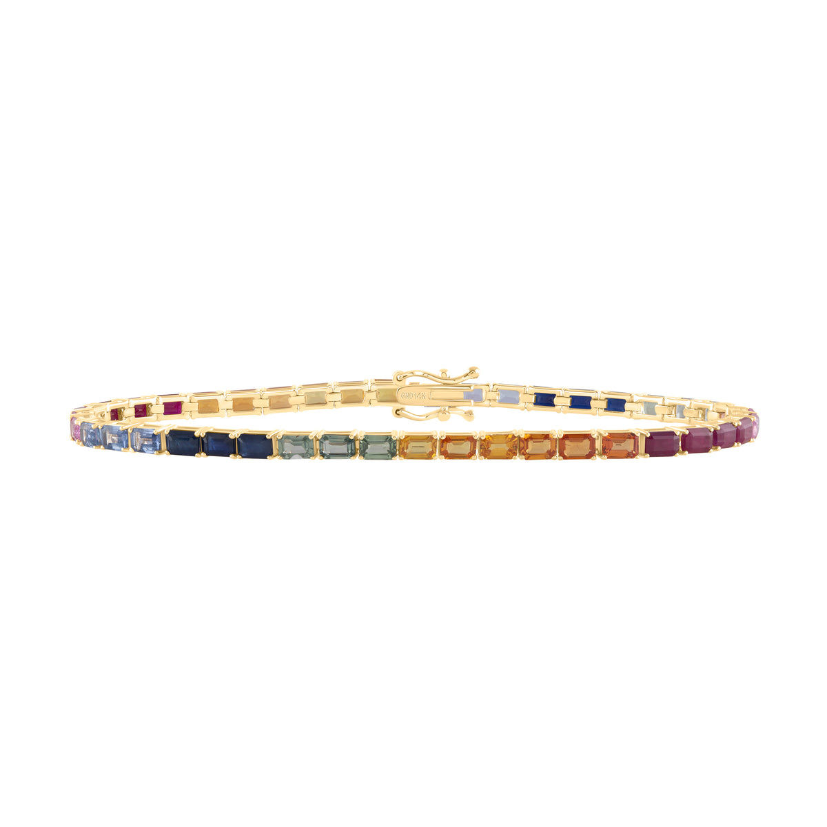 10 CTW EM-NAT GEM MULTI CLR TENNIS BRACELET (7 INCH)