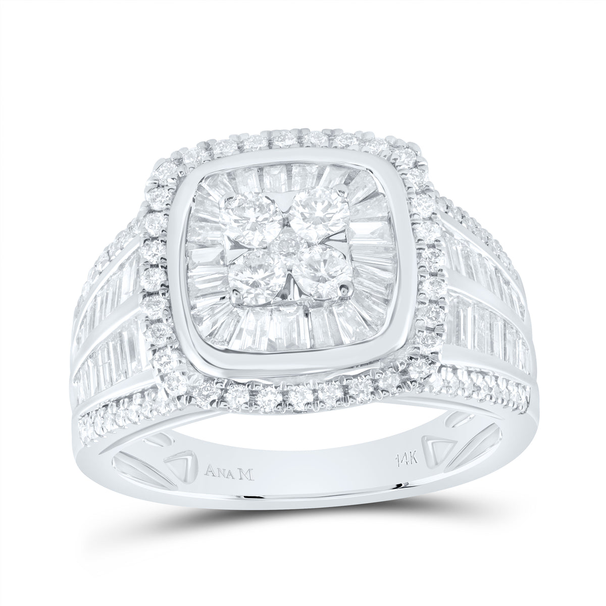 1 5/8CTW-DIA ANA M CUSHION SINGLE HALO BRIDAL RING
