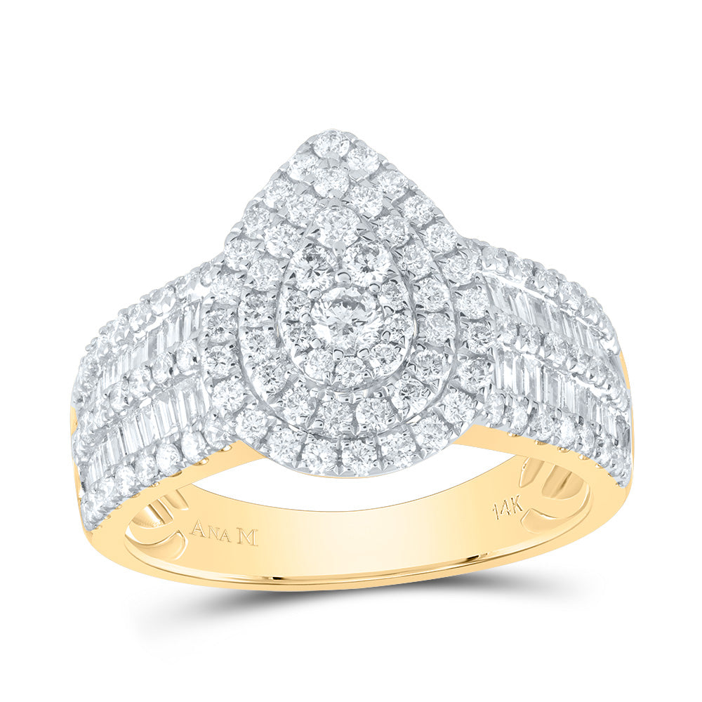 1 3/8CTW-DIA ANA M PEAR DOUBLE HALO BRIDAL RING