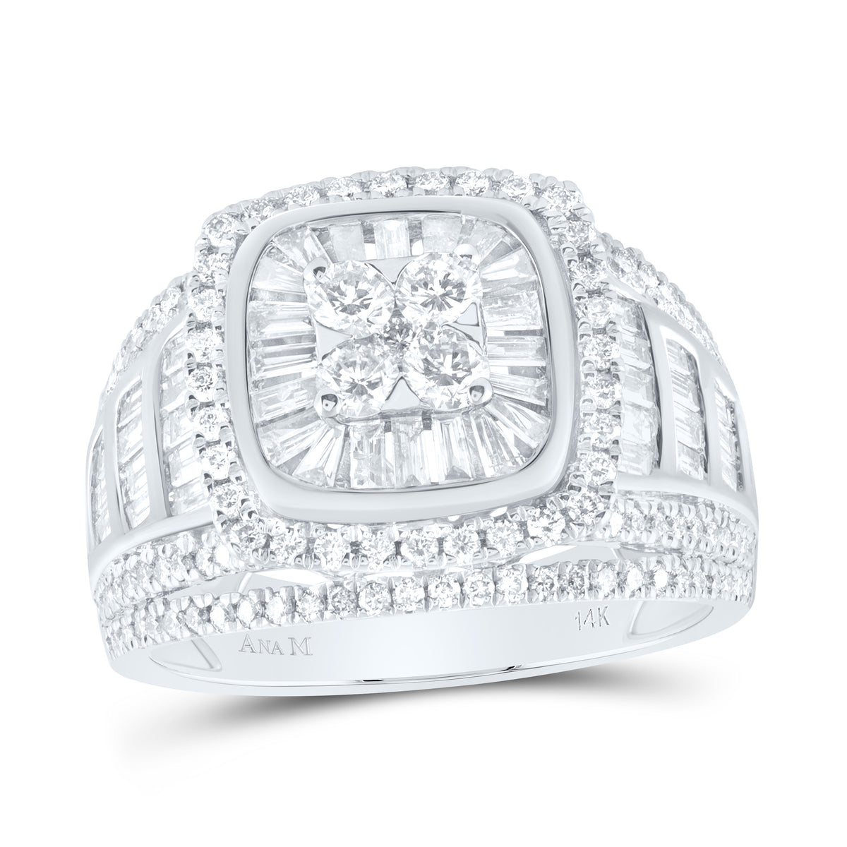 1 7/8CTW-DIA ANA M CUSHION SINGLE HALO BRIDAL RING