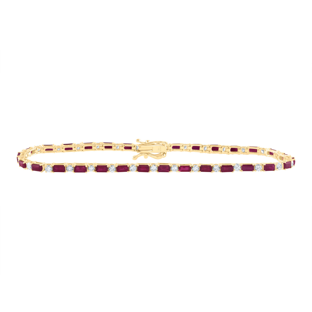 1 CTW-DIA ANA M 3 7/8CTW BAG-RU NAT GEM FASHION BRACELET (7 INCH)
