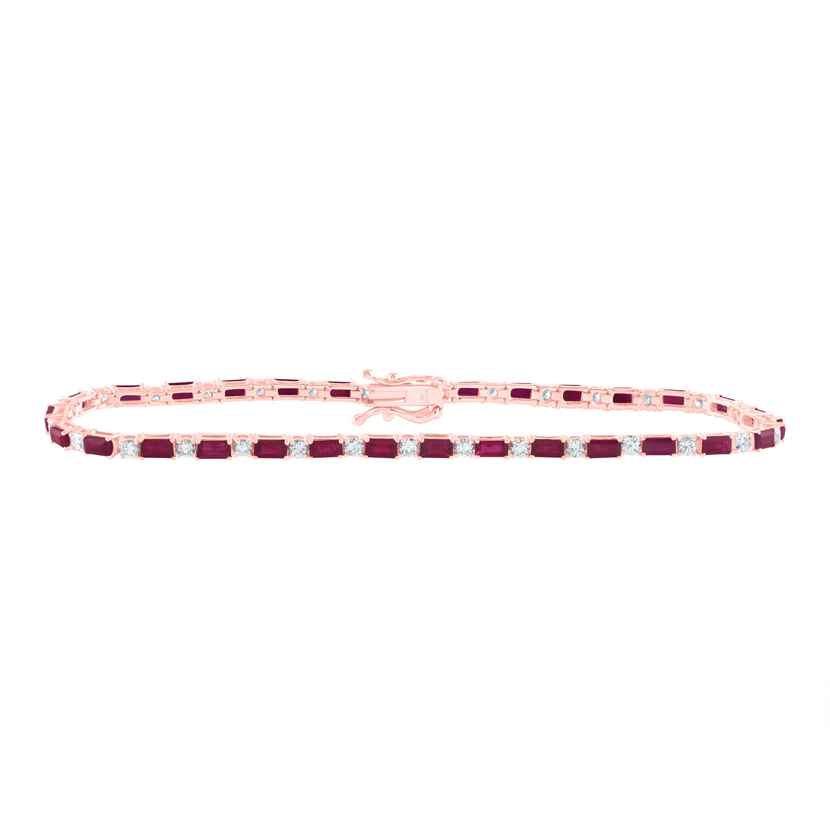 1 CTW-DIA ANA M 3 7/8CTW BAG-RU NAT GEM FASHION BRACELET (7 INCH)