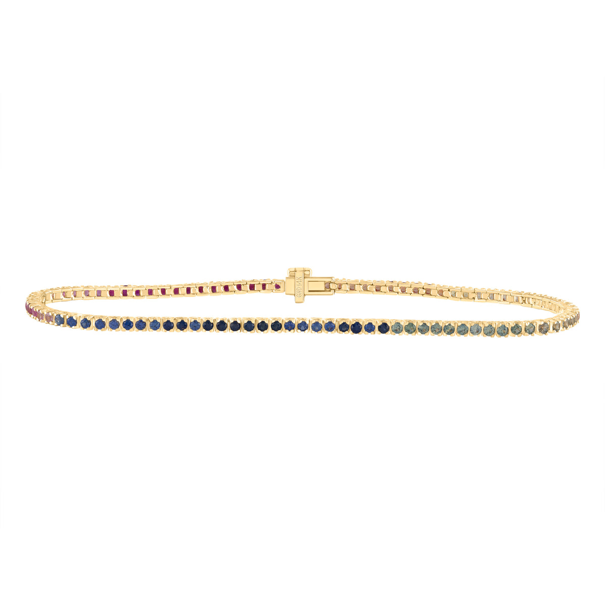 2CTW RD-NAT GEM MULTI CLR SAPPHIRE TENNIS BRACELET (7 INCH)