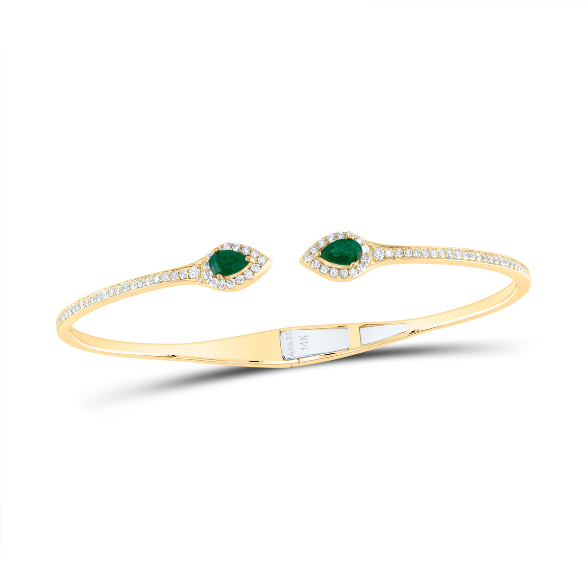 5/8CTW-DIA ANA M 3/8CTW PS-EM NAT GEM PEAR BANGLE