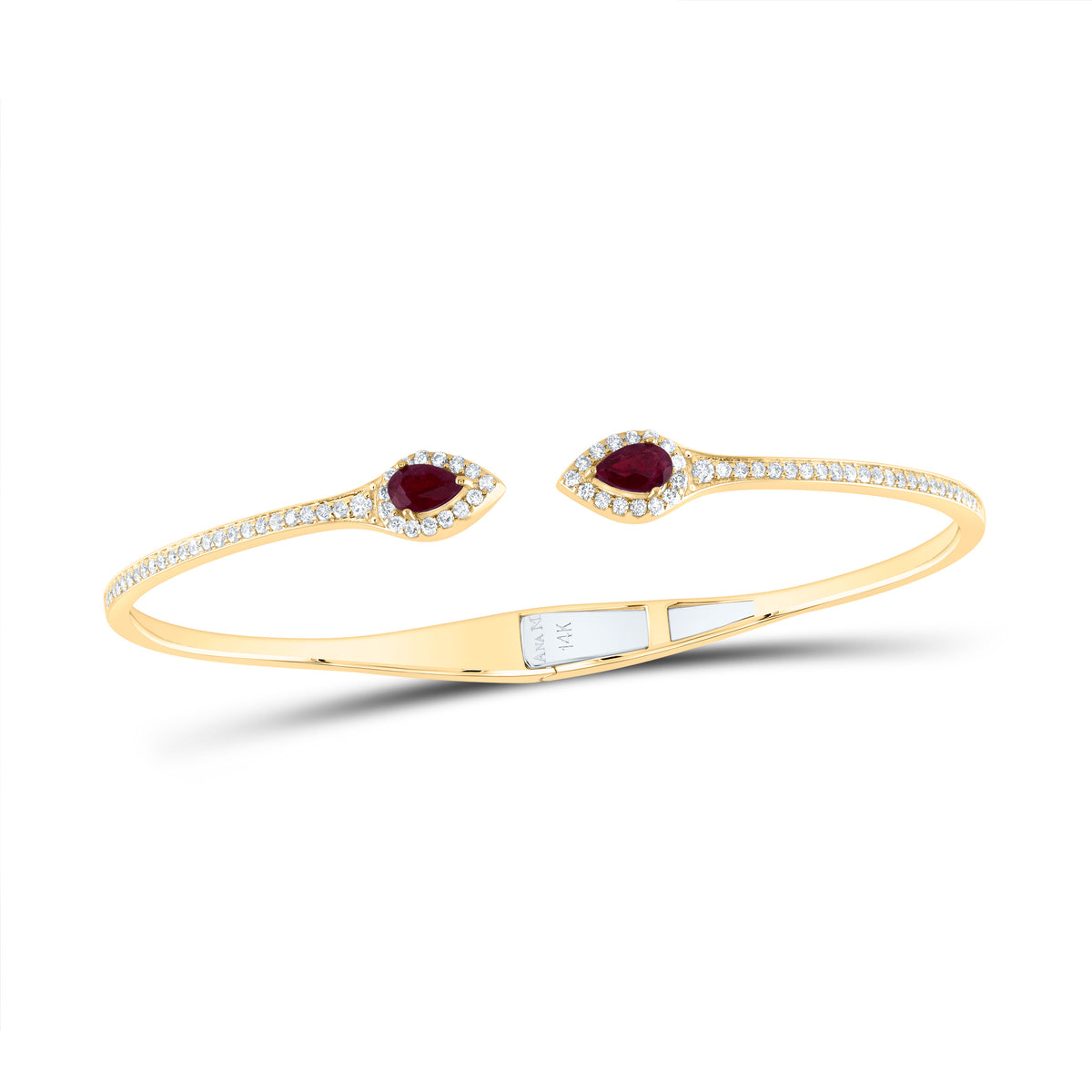 5/8CTW-DIA ANA M 3/8CTW PS-RU NAT GEM PEAR BANGLE