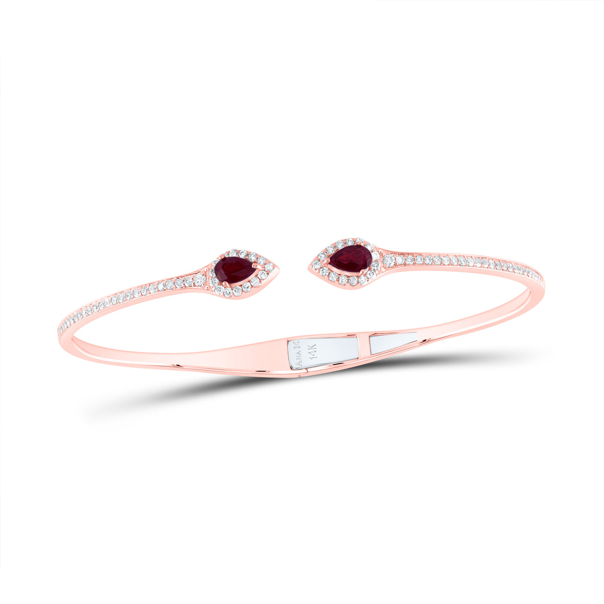 5/8CTW-DIA ANA M 3/8CTW PS-RU NAT GEM PEAR BANGLE