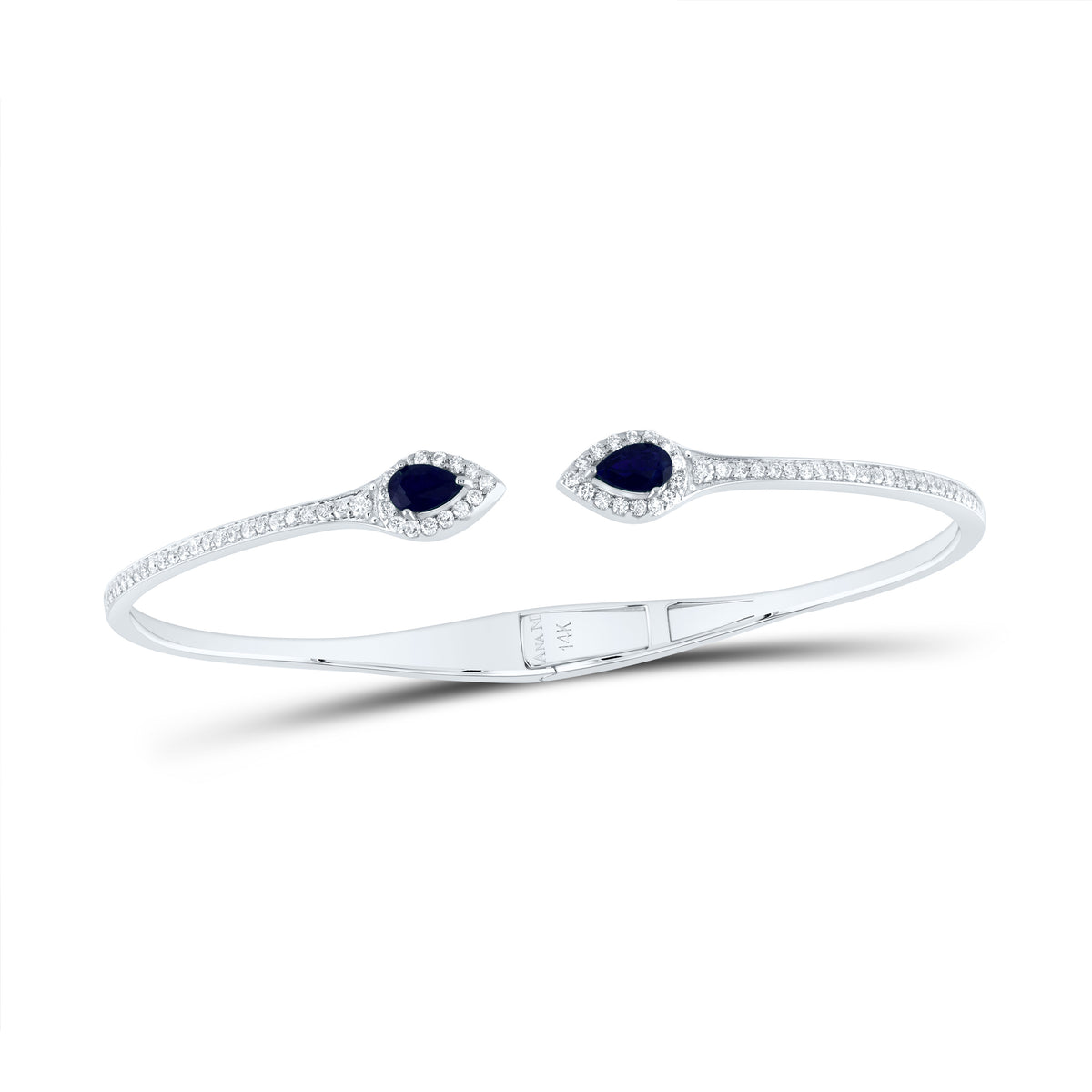 5/8CTW-DIA ANA M 1/2CTW PS-BS NAT GEM PEAR BANGLE