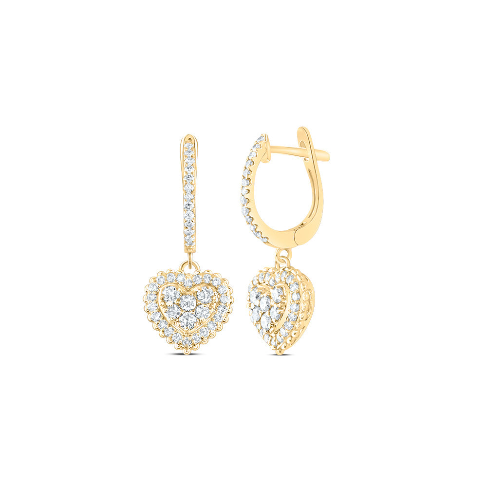 5/8CTW-DIA ANA M FASHION HEART DANGLING EARRING
