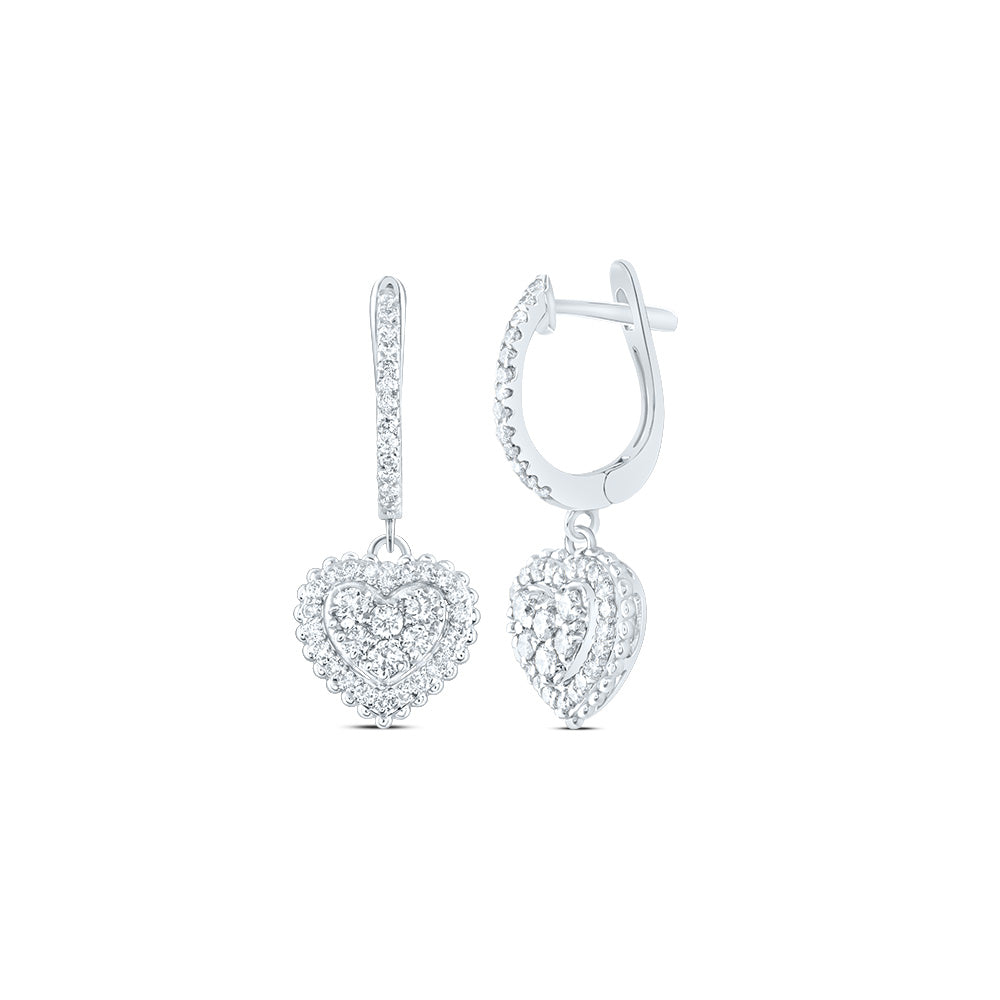 5/8CTW-DIA ANA M FASHION HEART DANGLING EARRING