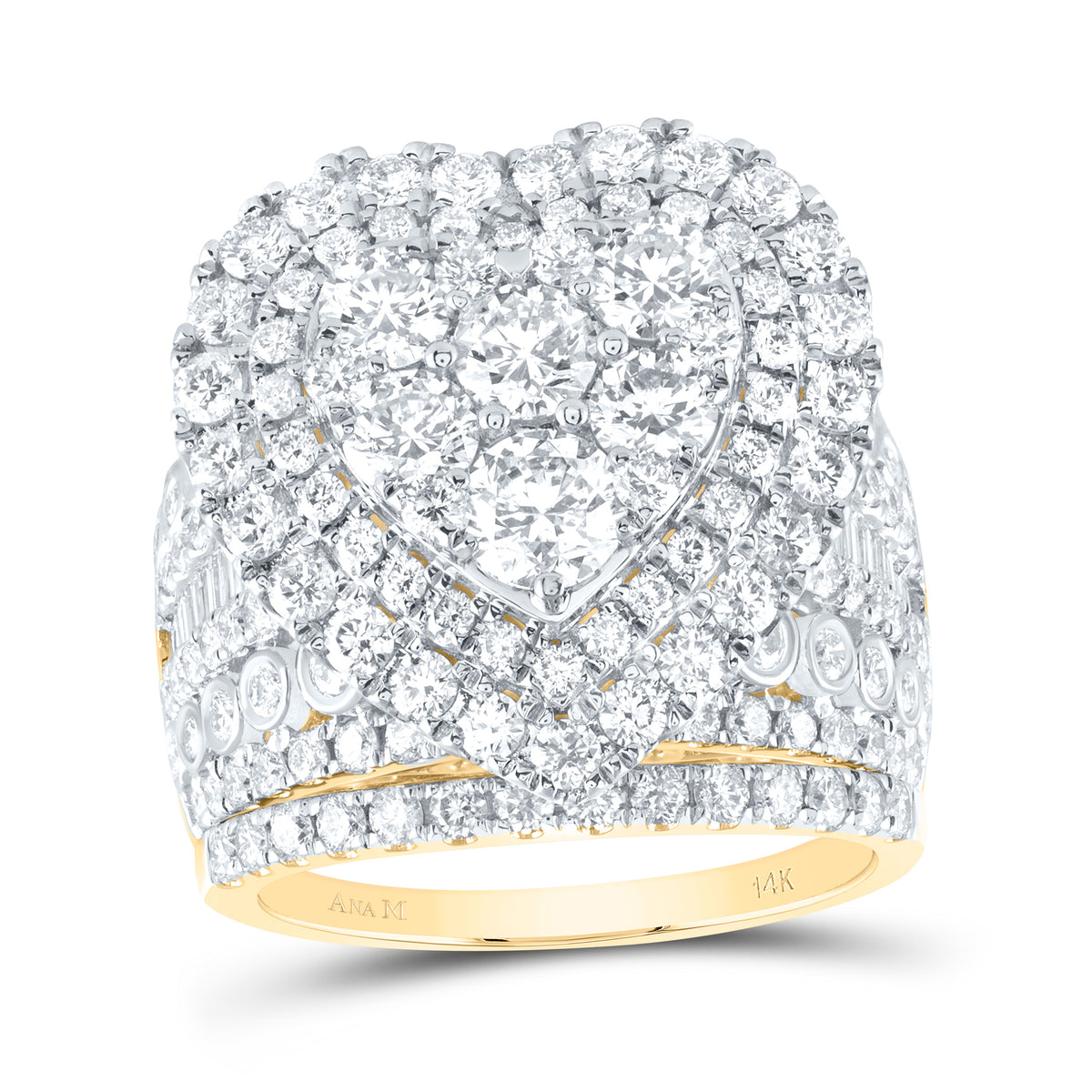 4 3/8CTW-DIA ANA M HEART SINGLE HALO BRIDAL SET