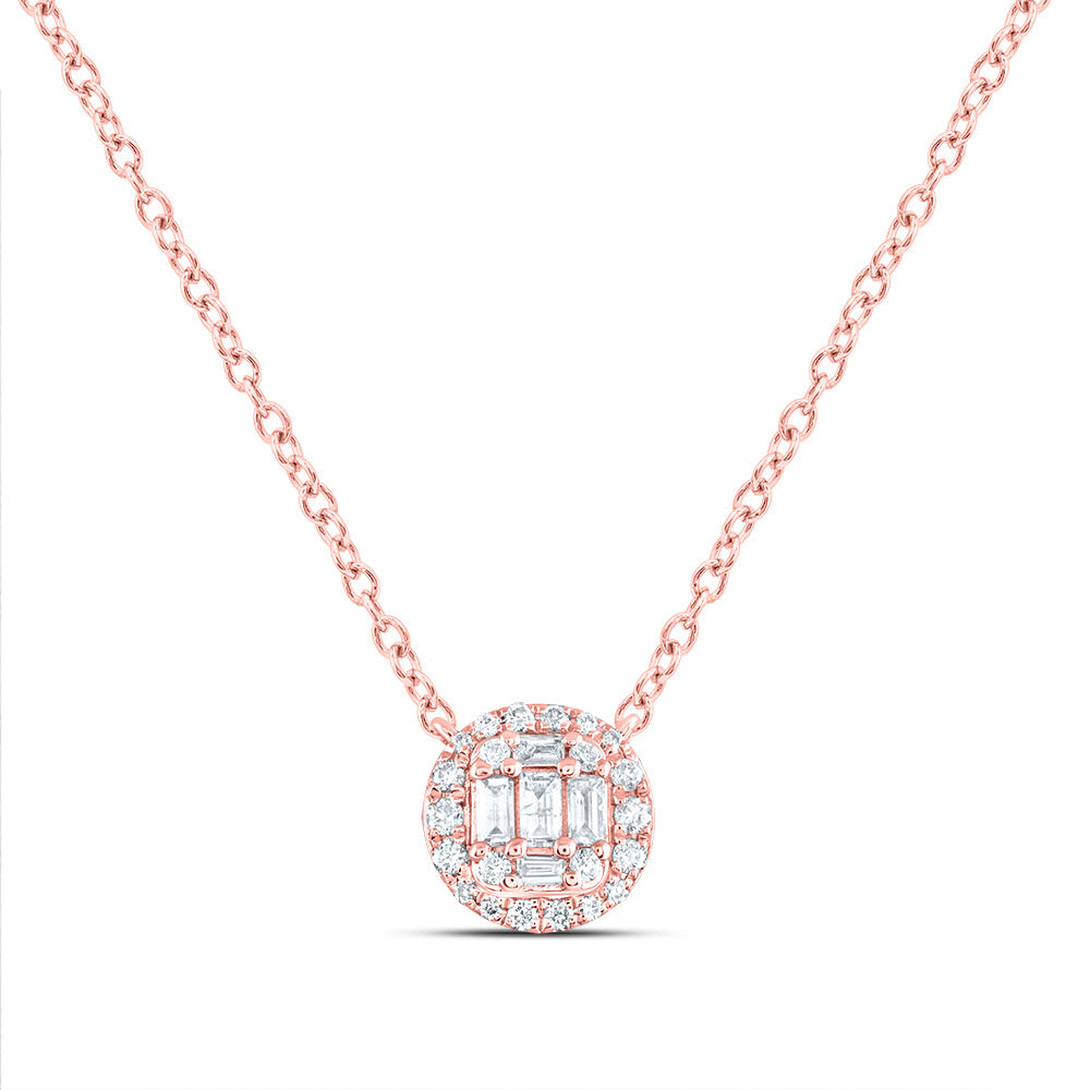 1/4CTW-DIA ANA M FASHION ROUND NECKLACE(18 INCH)