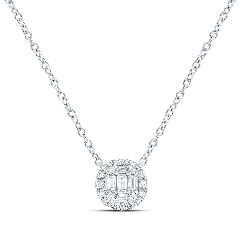 1/4CTW-DIA ANA M FASHION ROUND NECKLACE(18 INCH)