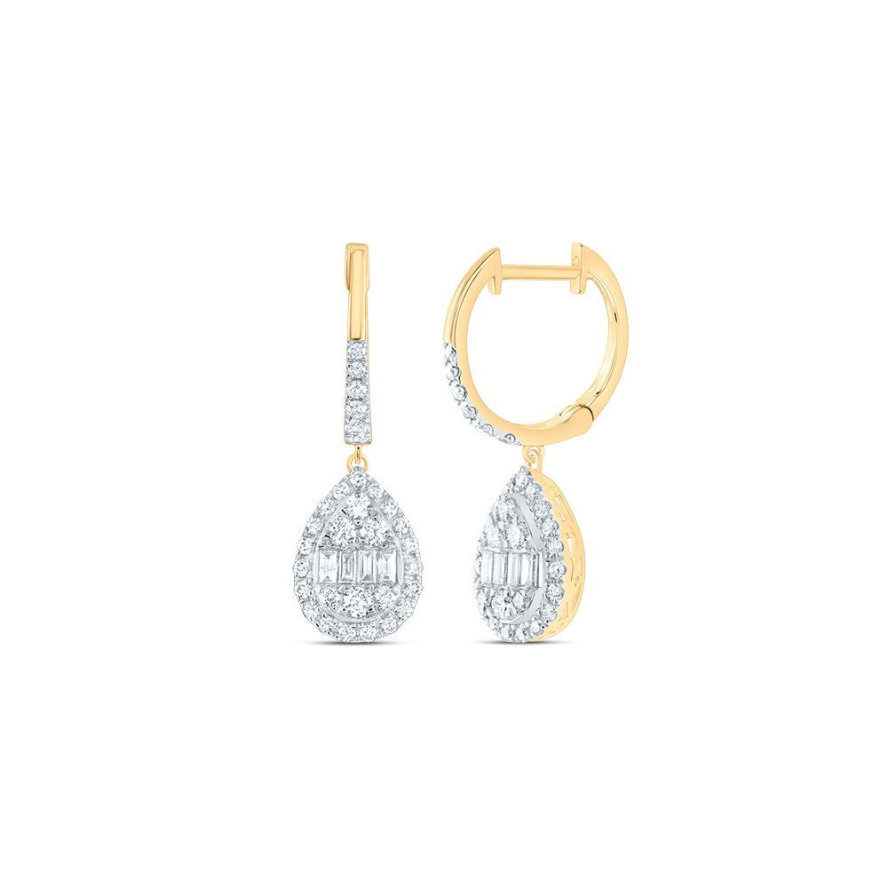 3/4CTW-DIA ANA M FASHION PEAR DANGLING EARRING