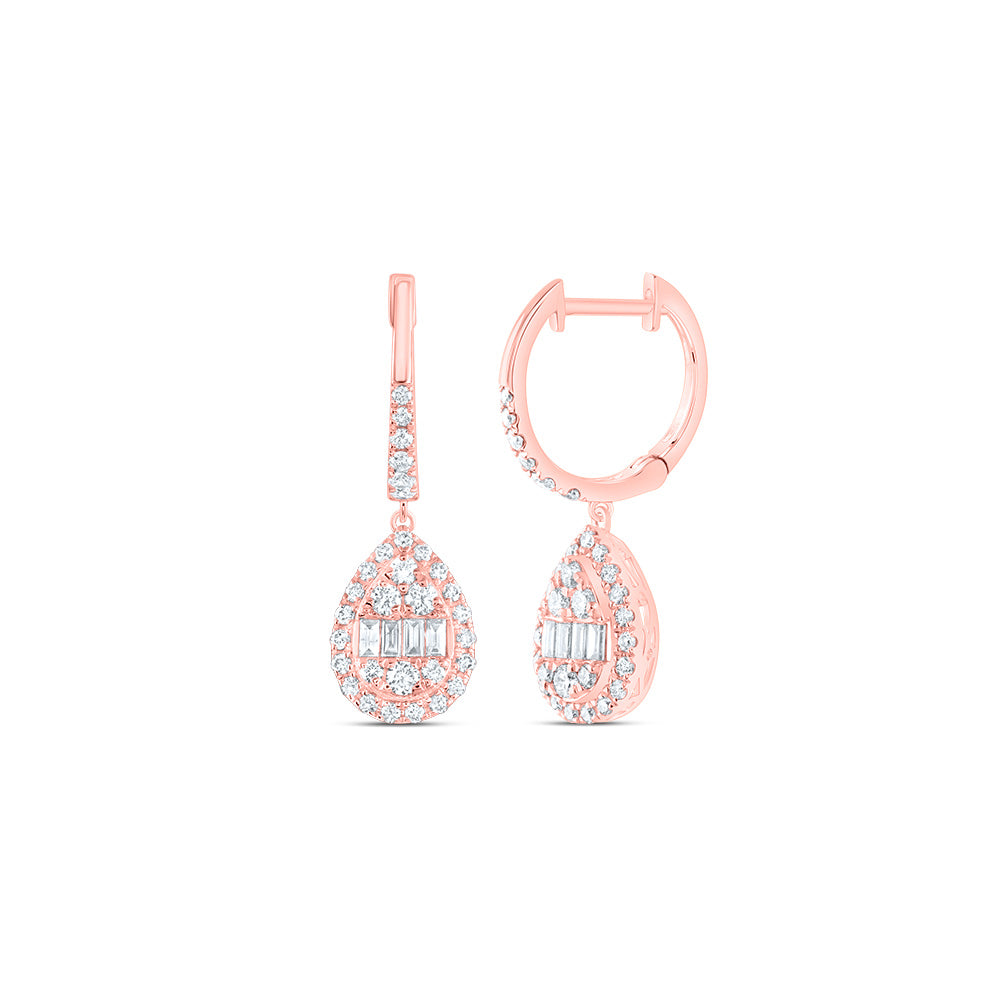 3/4CTW-DIA ANA M FASHION PEAR DANGLING EARRING