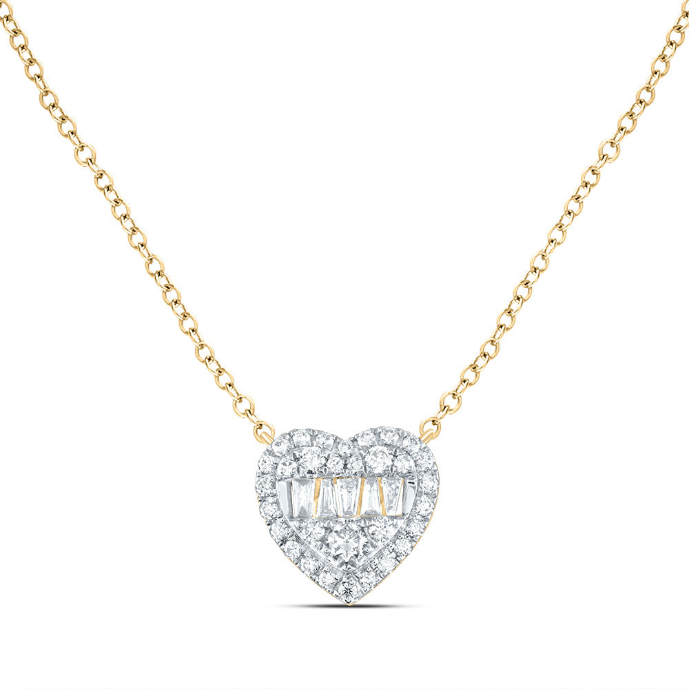 1/2 CTW-DIA ANA M FASHION HEART NECKLACE (18 INCH)