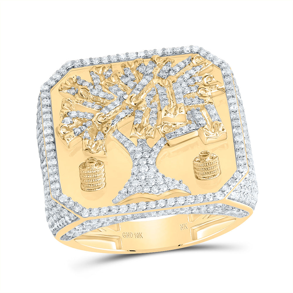 3CTW-DIA NK MONEY TREE MENS RING