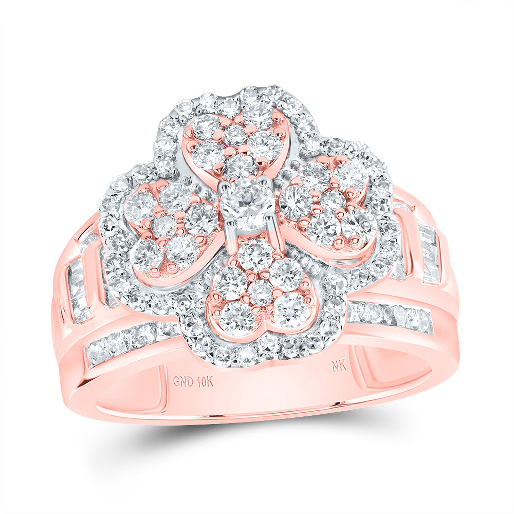 1 3/8CTW-DIA NK FASHION HEART CLOVER RING