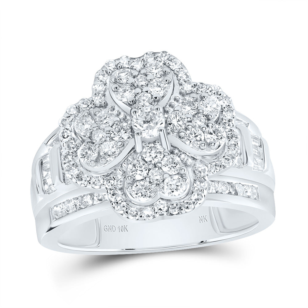 1 3/8CTW-DIA NK FASHION HEART CLOVER RING