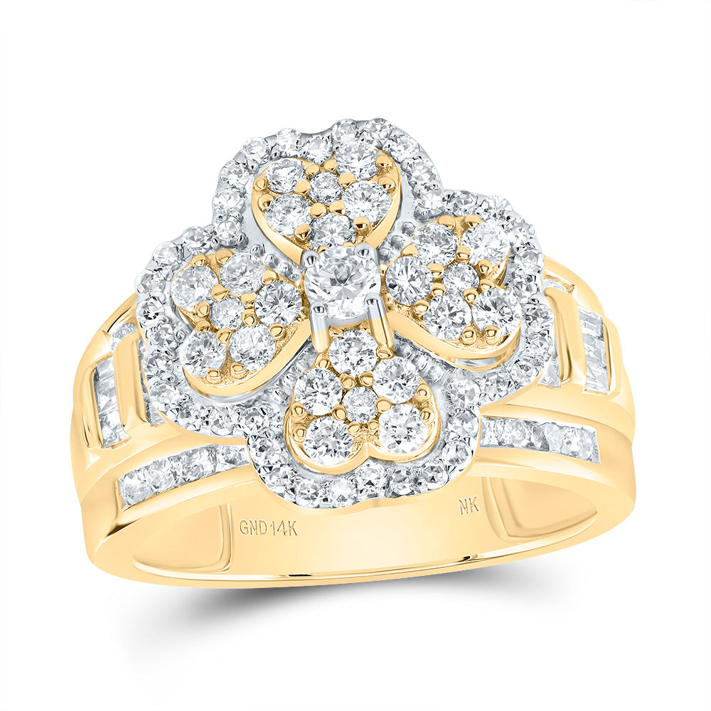 1 3/8CTW-DIA NK FASHION HEART CLOVER RING